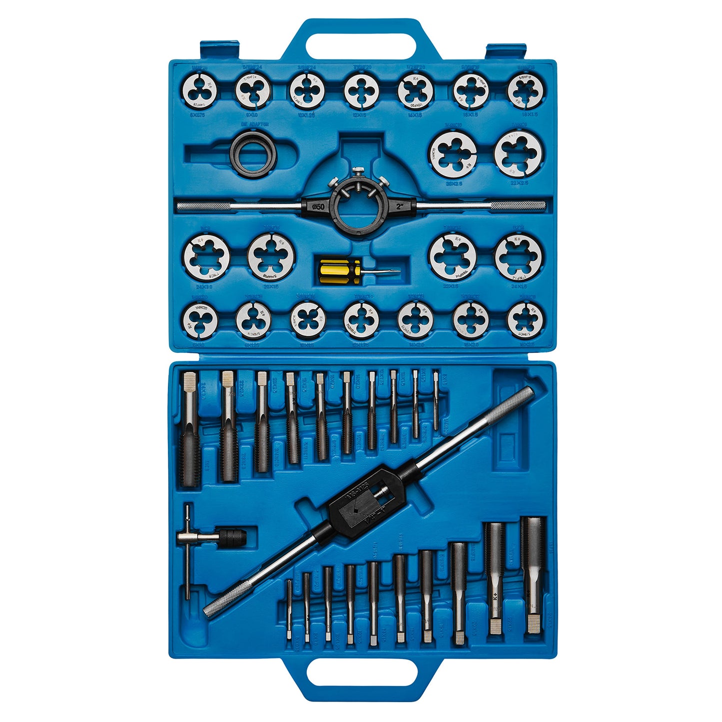 K.265-0045 Gewindeschneidsatz 1/4" - 1" Gewindeschneider Gewindebohrer Set Gewindeschneidwerkzeug Feingewinde Grobgewinde Zoll