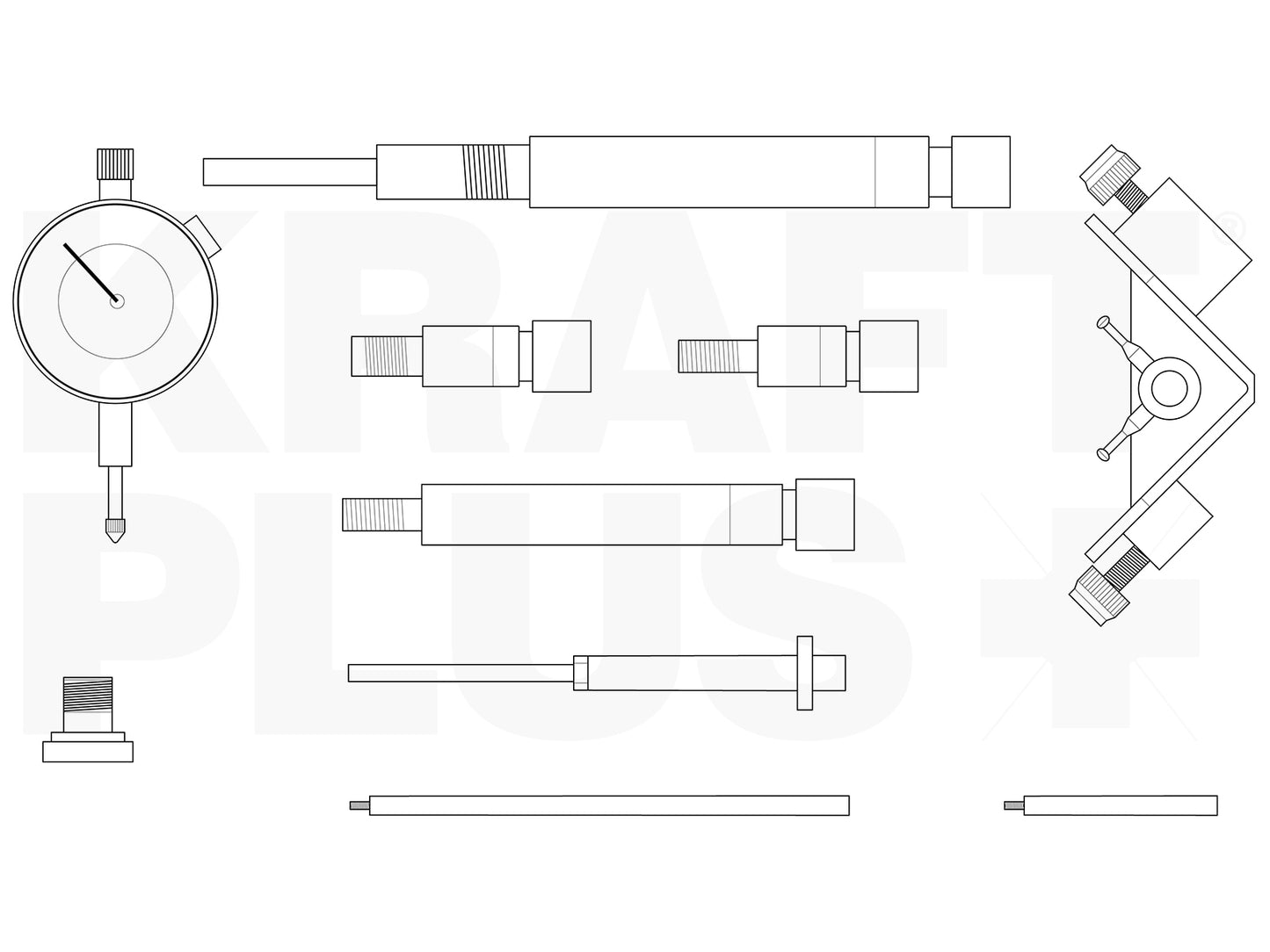 K.286-0357 Motoreinstellwerkzeug für Dieselpumpe Einspritzpumpe Messuhr Förderbeginn kompatibel mit Bosch VE Kikki Lucas CAV-Roto Nippon Denso